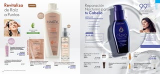 UNISEX
*
*
90 91
  Eleo Aceite Nutritivo y Reparador
Nocturno
50 ml
34907 $ 340.00
 $ 219.90
Puntos: 11.34
 ﻿Eleo Mascarilla con Aceites de
Argán y Rosas
125 ml
38413 $ 320.00
Puntos: 16.50
 ﻿Eleo Acondicionador con Aceites
de Argán y Rosas
150 ml
38412 $ 250.00
Puntos: 12.89
 ﻿Eleo Aceite Reparador con
Extractos Naturales para Cabello
50 ml
31614 $ 320.00
Puntos: 16.50
 ﻿Eleo Aceite en Spray para Cabello
Dañado
50 ml
31613 $ 320.00
Puntos: 16.50
 ﻿Eleo Shampoo con Aceites de
Argán y Rosas
200 ml
31609 $ 250.00
Puntos: 12.89
  Sérum Nutritivo para Cabello HairX
Advanced Care Ultimate Repair 30 ml
32882 $ 220.00
 $ 139.90
Puntos: 7.21
  Shampoo Nutritivo para Cabello
HairX Advanced Care - Ultimate
Repair Tamaño JUMBO 400 ml
32877 $ 250.00
 $ 149.90
Puntos: 7.73
 ﻿Shampoo Hidratante HairX
Advanced Care Gloss 
Moisture Tamaño JUMBO
400 ml
32912 $ 250.00
 $ 169.90
Puntos: 8.76
  Muestra de Shampoo Nutritivo
HairX Advanced Care Ultimate
Repair 10 ml
34146 $ 9.90
EDICIÓNLIMITADA


1. Úsalo a diario. Agrega 2-3
pulsaciones en tu mano, dependiendo
del largo de tu cabello.
2. Aplica sobre el cabello seco o
húmedo antes de ir a la cama.
No necesitas usar gorra.
3. Si lo deseas, puedes enjuagar al día
siguiente o peinar tu cabello de manera
normal.
Reparación
Nocturna para
tu Cabello
•	Camelia Japónica
•	Aceite de Argán
•	Aceite de Bardana
•	Aceite de Rosas
MEZCLA DE
4 INGREDIENTES PREMIUM
*Prueba de consumidor al usar Eleo Aceite
Nutritivo con Eleo Shampoo y Acondicionador.
CUIDADO
PERSONAL
TEXTURA LIGERA QUE
NO DEJA RESIDUOS EN
LA ALMOHADA
99%
DE ACUERDO*
TU OPINIÓN
Sin duda, de lo mejor que he probado para
nutrir mi cabello. Lo uso sobre el cabello
seco y lo dejo toda la noche. ¡En verdad no
mancha la almohada!
— Berenice Millán
MODO DE USO
Revitaliza
de Raíz
a Puntas
*Precio Neto Socio1
. No otorga descuento ni puntos.


LIMPIA E
HIDRATA TU
CABELLO
CON EL PODER
DE LOS
FITONUTRIENTES
NUTRE
LIMPIA Y
REPARA TU
CABELLO
*
 