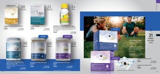 WELLNESS
104 105
  Suplemento Alimenticio*
66.7 g
29697 $ 700.00
Puntos: 36.10
  Suplemento Alimenticio*
66.7 g
29696 $ 700.00
Puntos: 36.10
  Suplemento Alimenticio para
Mujer*
63.6 g
29704 $ 400.00
Puntos: 20.63
  Suplemento Alimenticio Omega 3*
41.58 g
29705 $ 450.00
Puntos: 23.21
  HN Complex*
29.42 g
29706 $ 460.00
Puntos: 23.72
  Suplemento Alimenticio para
Hombre*
63.6 g
29703 $ 400.00
Puntos: 20.63
  Suplemento Alimenticio con
Extracto Seco de Alga Marina con
Calcio y Vitamina D*
30 tabletas. Tomar 1-2 tabletas al día con
los alimentos. 45 g.
31766 $ 450.00
Puntos: 23.21
  Suplemento Alimenticio con Omega 3 y
Vitamina E con Sabor a Limón para Niños*
Recomendado para niños a partir de 3 años. Tomar
una cucharadita (5 ml) al día. Consumo para 21
días. 105 ml.
22467 $ 400.00
Puntos: 20.63
21
SOBRES
EN CADA
CAJA
CADA SOBRE CONTIENE:
1 Tableta de Vitaminas
y Minerales
1 Cápsula de Suplemento
Alimenticio con Astaxantina,
Extracto de Arándano
y Vitaminas
2 Cápsulas de Suplemento
Alimenticio Omega 3
PARA ELLA
PARA ELLA
PARA ÉL
PARA ÉL
TabletasTabletas Tabletas
Porciones
(2 cápsulas x día)
3+
Años



  


*Este producto no es un medicamento.*Este producto no es un medicamento.
Porciones
(2 tabletas x día)
 