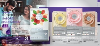 106 107
  Polvo para Preparar una Bebida Rica en
Proteínas Sabor Fresa*
Contenido para 21 porciones. 378 g.
29689 $ 590.00
Puntos: 30.43
  Polvo para Preparar una Bebida Rica en
Proteínas Sabor Vainilla*
Contenido para 21 porciones. 378 g.
29690 $ 590.00
Puntos: 30.43
  Polvo para Preparar una Bebida Rica en
Proteínas Sabor Chocolate*
Contenido para 21 porciones. 378 g.
29691 $ 590.00
Puntos: 30.43
  Polvo para Preparar una
Bebida Rica en Proteínas*
378 g
36169 $ 590.00
Puntos: 30.43
 ﻿Vaso Mezclador y
Cucharita Medidora
Capacidad para 250 ml.
25479 $ 140.00
Puntos: 3.61
WELLNESS
21PORCIONES
APTO PARA
VEGETARIANOS
DESDE 70
CALORÍAS POR PORCIÓN




NÚTRETE CON
SABORES
IRRESISTIBLES
*Este producto no sustituye
una alimentación
balanceada. *Este producto no sustituye una alimentación balanceada.
18 GRAMOS =
Una Cucharita Medidora
o una cuchara sopera
y media.
1 PORCIÓN
 