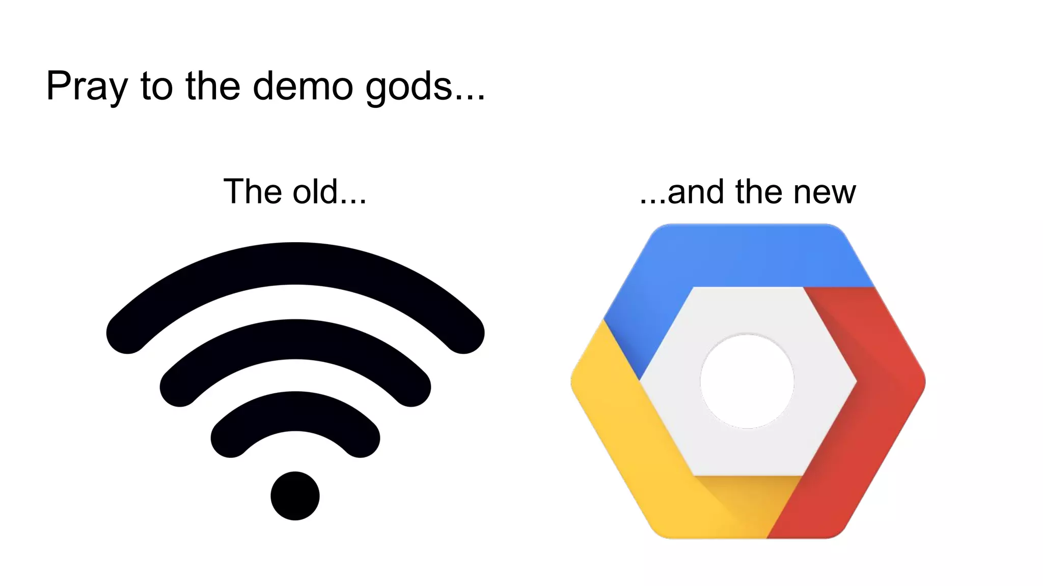 Pray to the demo gods...
The old... ...and the new
 