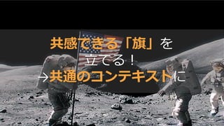共感できる「旗」を
立てる！
→共通のコンテキストに
 