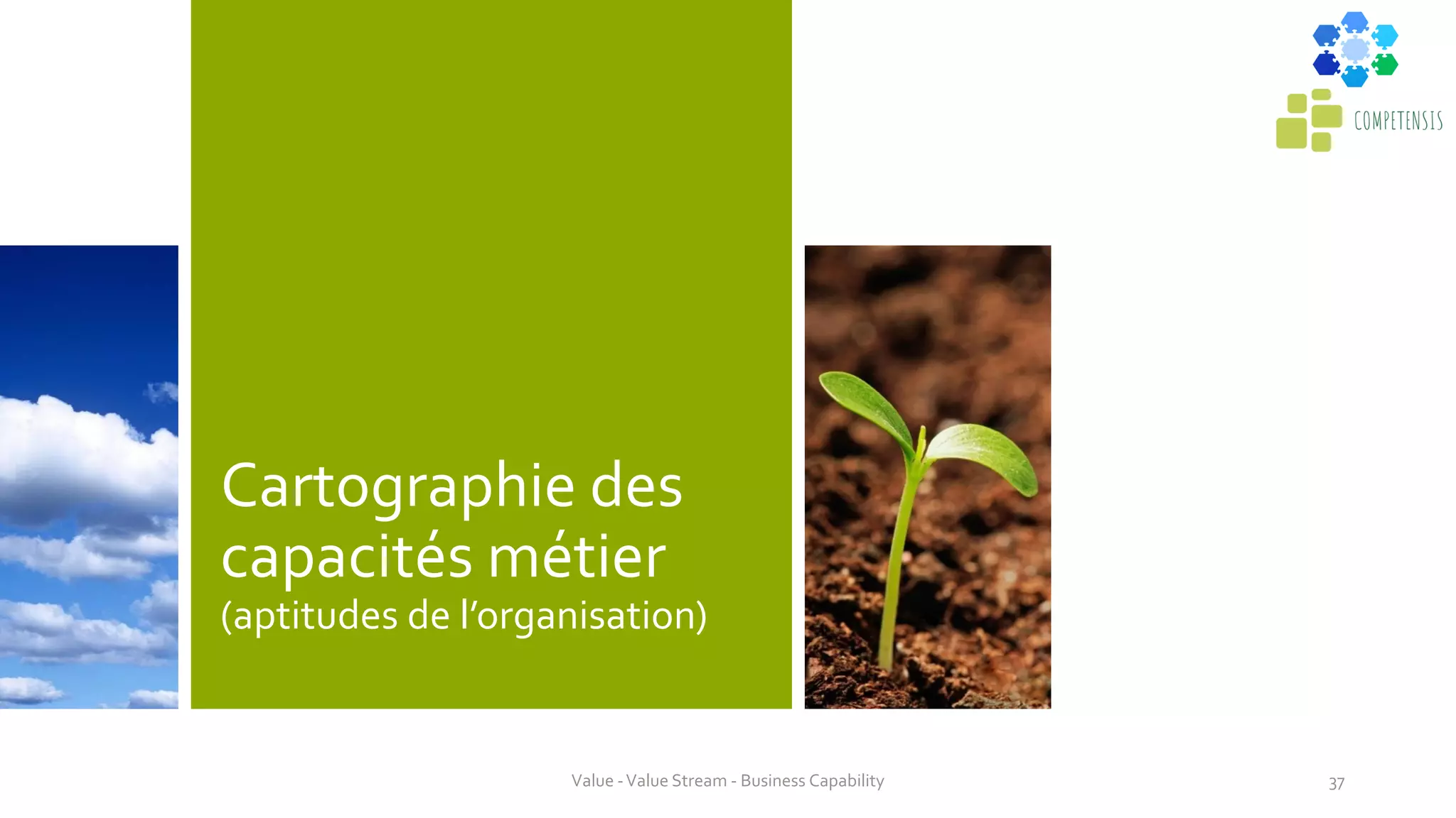 Cartographie des
capacités métier
(aptitudes de l’organisation)
Value -Value Stream - Business Capability 37
 