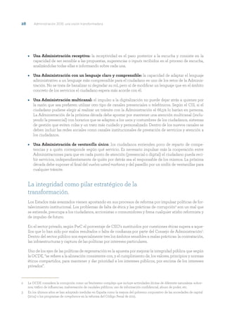 Las propuestas: 20 medidas para transformar la Administración en la próxima década 	29
Para mejorar la integridad la OCDE ...