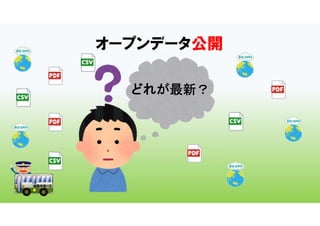 オープンデータ公開
どれが最新？
 