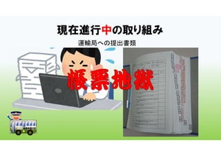 現在進行中の取り組み
運輸局への提出書類
 