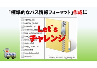 「標準的なバス情報フォーマット」作成に
 