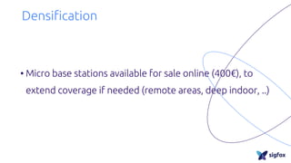 Densification
• Micro base stations available for sale online (400€), to
extend coverage if needed (remote areas, deep indoor, ..)
 