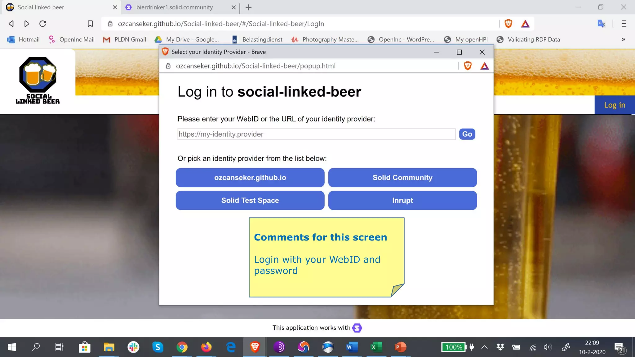 Comments for this screen
Login with your WebID and
password
 