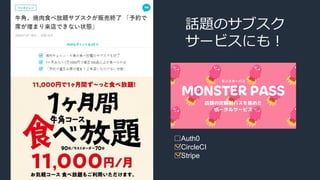 話題のサブスク
サービスにも！
□Auth0
□CircleCI
□Stripe
 