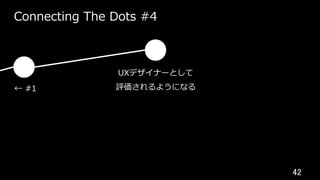 42	
Connecting The Dots #4
UXデザイナーとして
評価されるようになる← #1
 