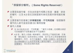 24
Some Rights Reserved
4.0
CC
3.0 ( )
4.0 /
/
/
 