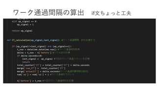 ワーク通過間隔の算出 if文ちょっと工夫
 