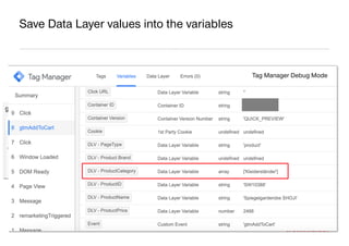 AllFacebook Advance ∙ Power FB Pixel with Google Tag Manager ∙ Rahul Agarwal
Save Data Layer values into the variables
Tag...