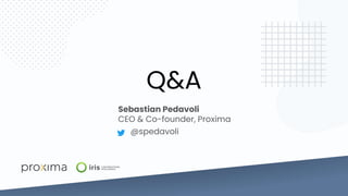 Q&A
@spedavoli
Sebastian Pedavoli
CEO & Co-founder, Proxima
 