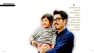 annodell.com
I want to see
a lot of
info easily...
who’s
behind this?
what’s the
facility like?
how far away?
does it
seem legit?
‘
USER perspective
12
 