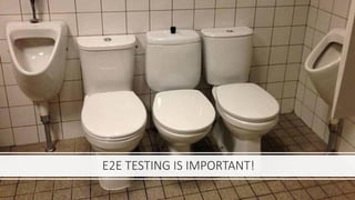 Automating visual software testing
E2E TESTING IS IMPORTANT!
 