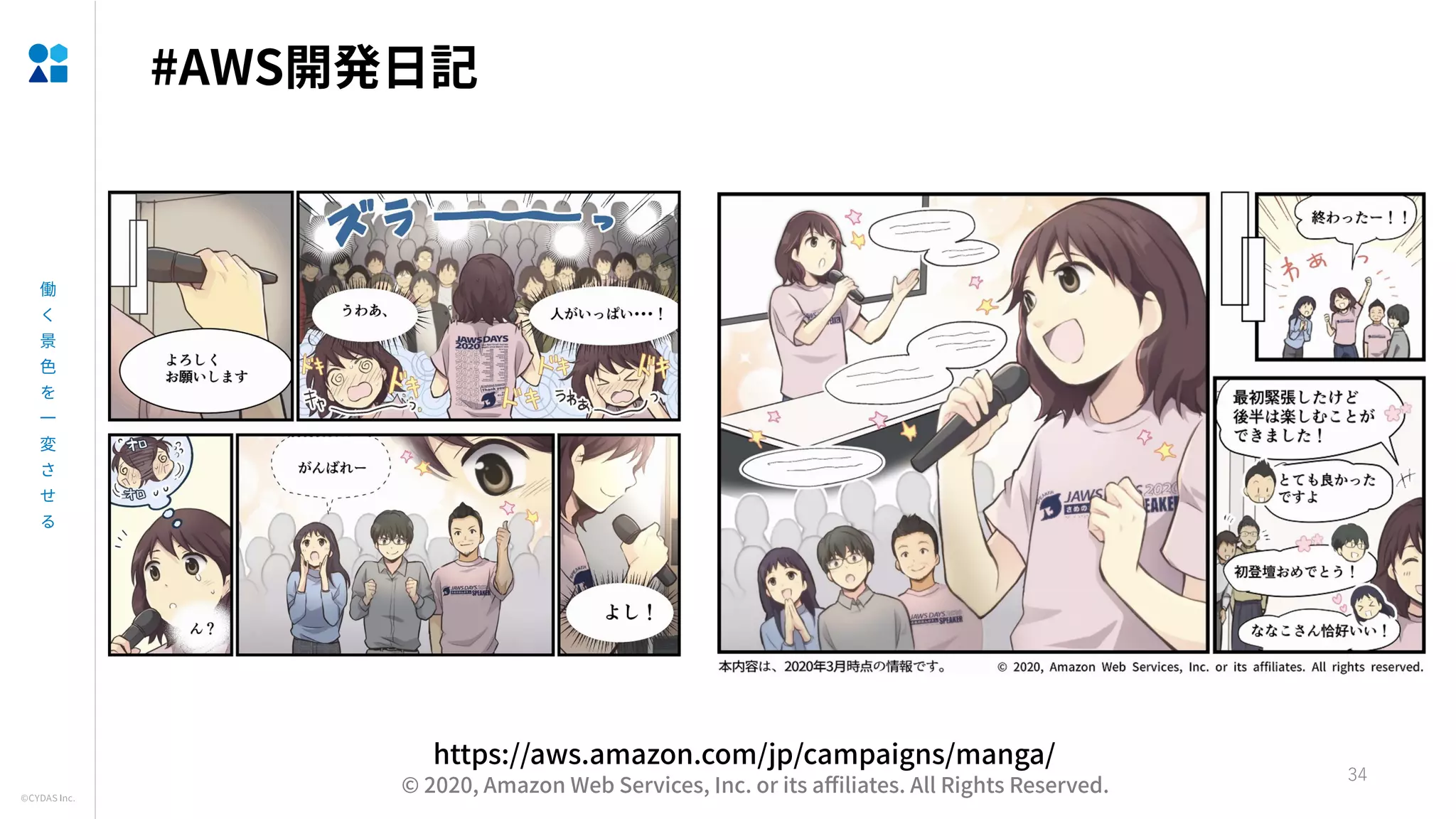 #AWS
34
https://aws.amazon.com/jp/campaigns/manga/
© 2020, Amazon Web Services, Inc. or its a liates. All Rights Reserved.
 