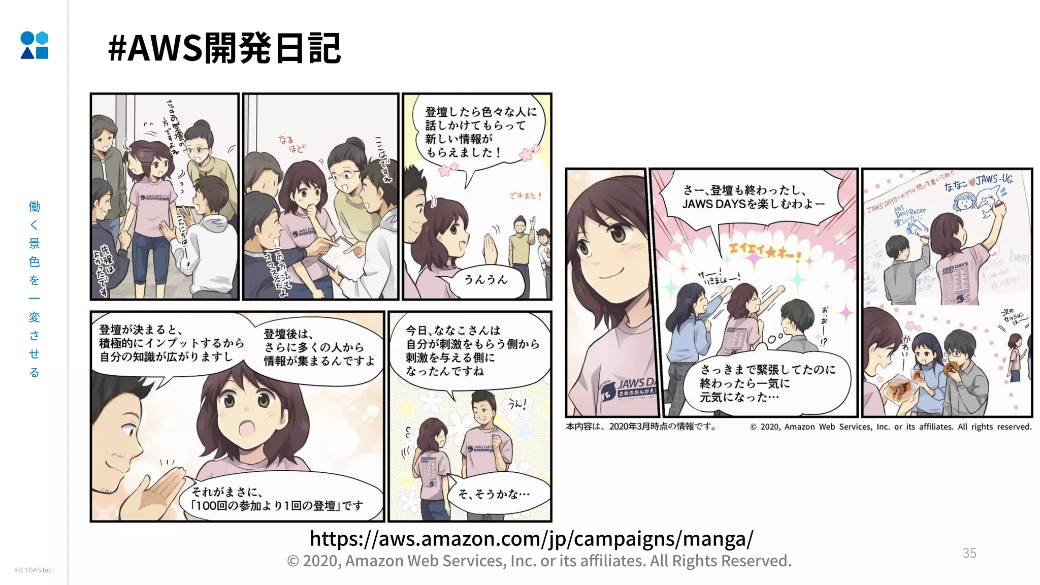 #AWS
35
https://aws.amazon.com/jp/campaigns/manga/
© 2020, Amazon Web Services, Inc. or its a liates. All Rights Reserved.
 