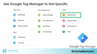 @michellemsem
Use Google Tag Manager to Get Specific
 