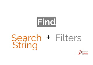 Find
Search + Filters
String
 