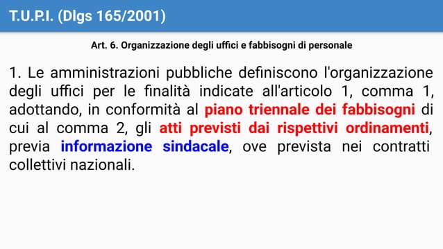 D Lgs 165 Del 2001 Dispensa Lezione n. 05 - La disciplina del pubblico impiego: La normativa sul