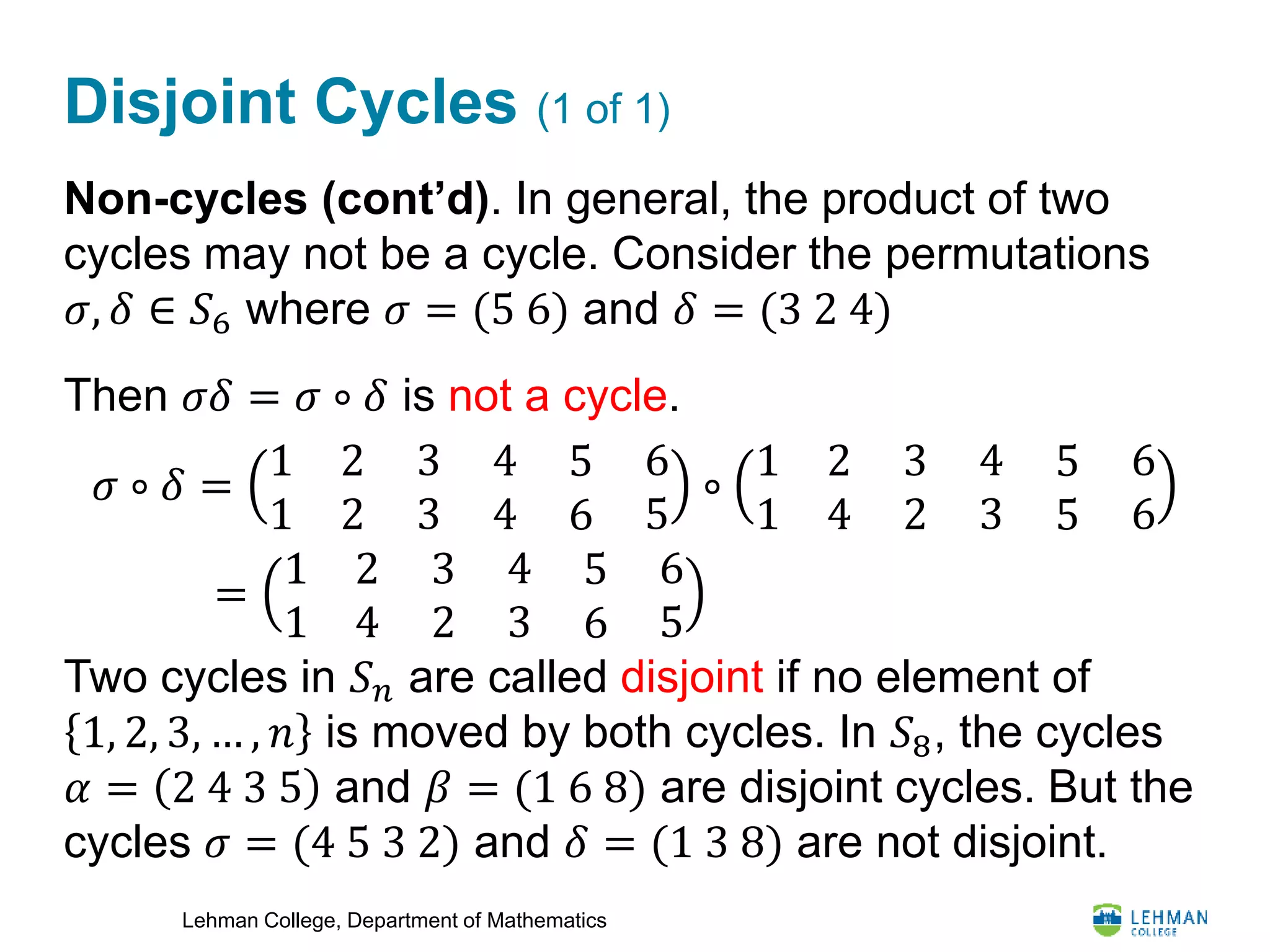 Section 8: Symmetric Groups | PPTX