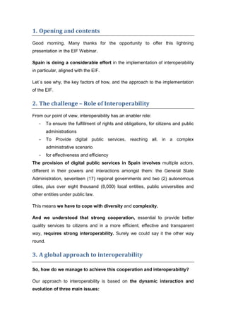Implementation of the European Interoperability framework in Spain | PDF