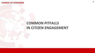 CHANGE OF PARADIGM
COMMON PITFALLS
IN CITIZEN ENGAGEMENT
w
 
