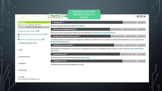 ESCREVA SUA MINI-
BIOGRAFIA EM 2-3
LINHAS
 