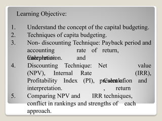 Comprehensive Guide to Capital Budgeting Techniques and Project ...