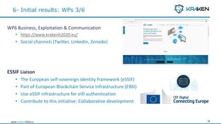 16www.krakenh2020.eu
WP6 Business, Exploitation & Communication
• https://www.krakenh2020.eu/
• Social channels (Twitter, ...