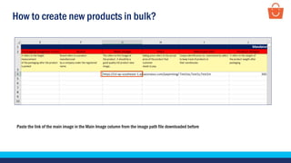 How to create new products in bulk?
Paste the link of the main image in the Main Image column from the image path file downloaded before
 