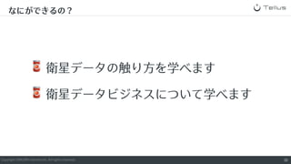 Copyright SAKURA internet Inc. All rights reserved.
なにができるの？
30
🥫 衛星データの触り⽅を学べます
🥫 衛星データビジネスについて学べます
 