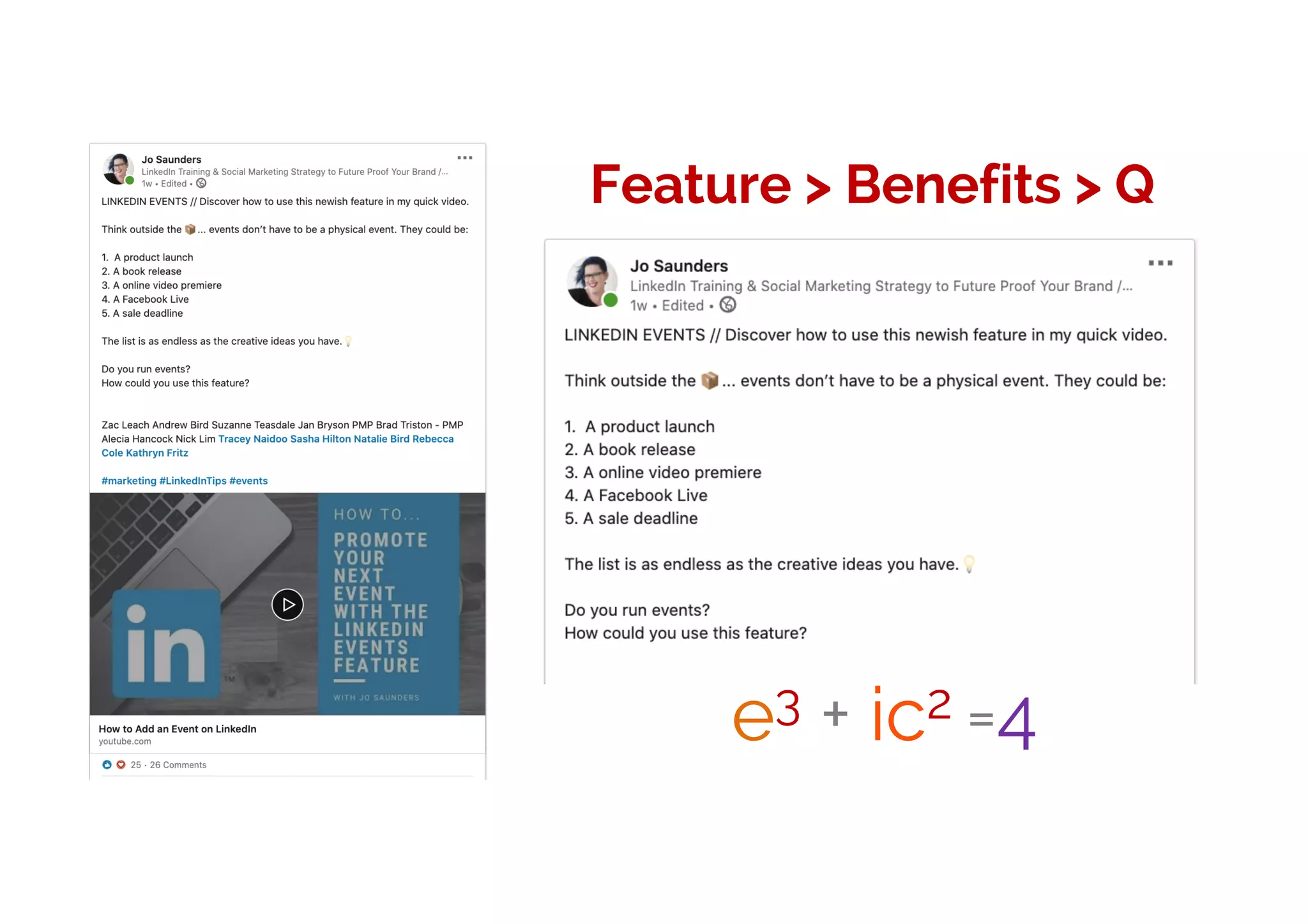 Feature > Benefits > Q
e3 + ic2 =4
 