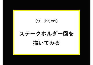 [ワークその1]
ステークホルダー図を
描いてみる
 