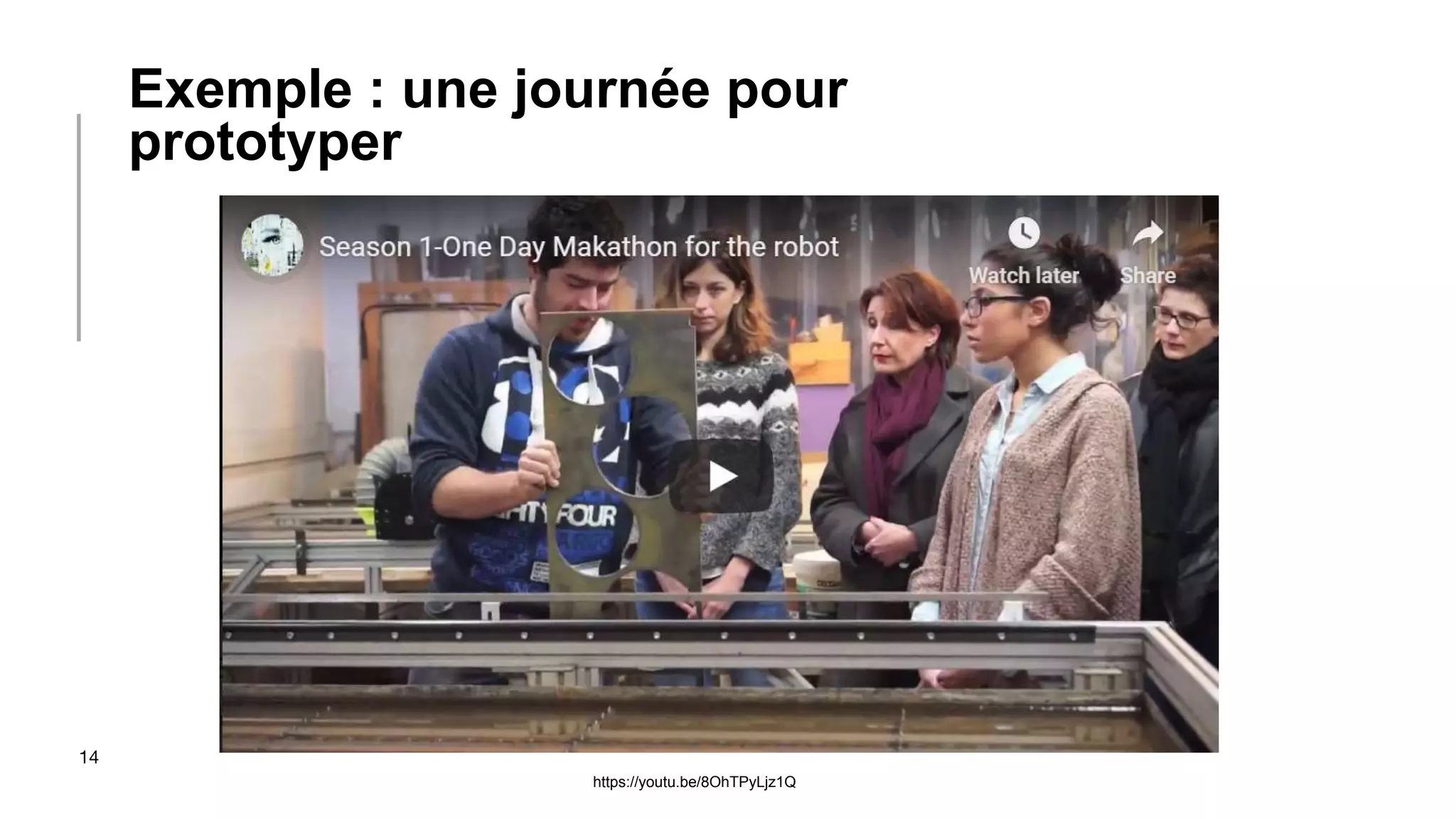 14
https://youtu.be/8OhTPyLjz1Q
Exemple : une journée pour
prototyper
 