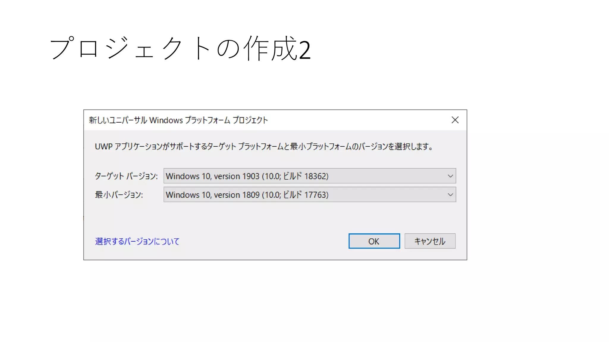 プロジェクトの作成2
 