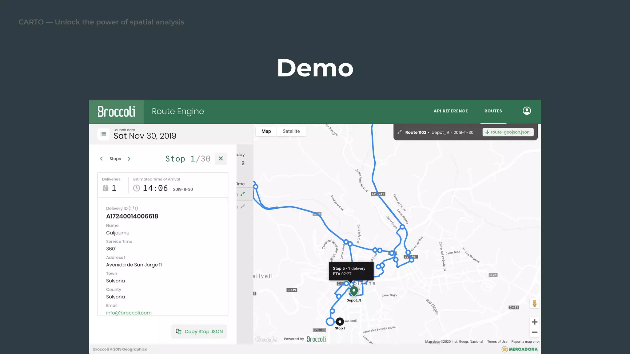 CARTO — Unlock the power of spatial analysis
Demo
 