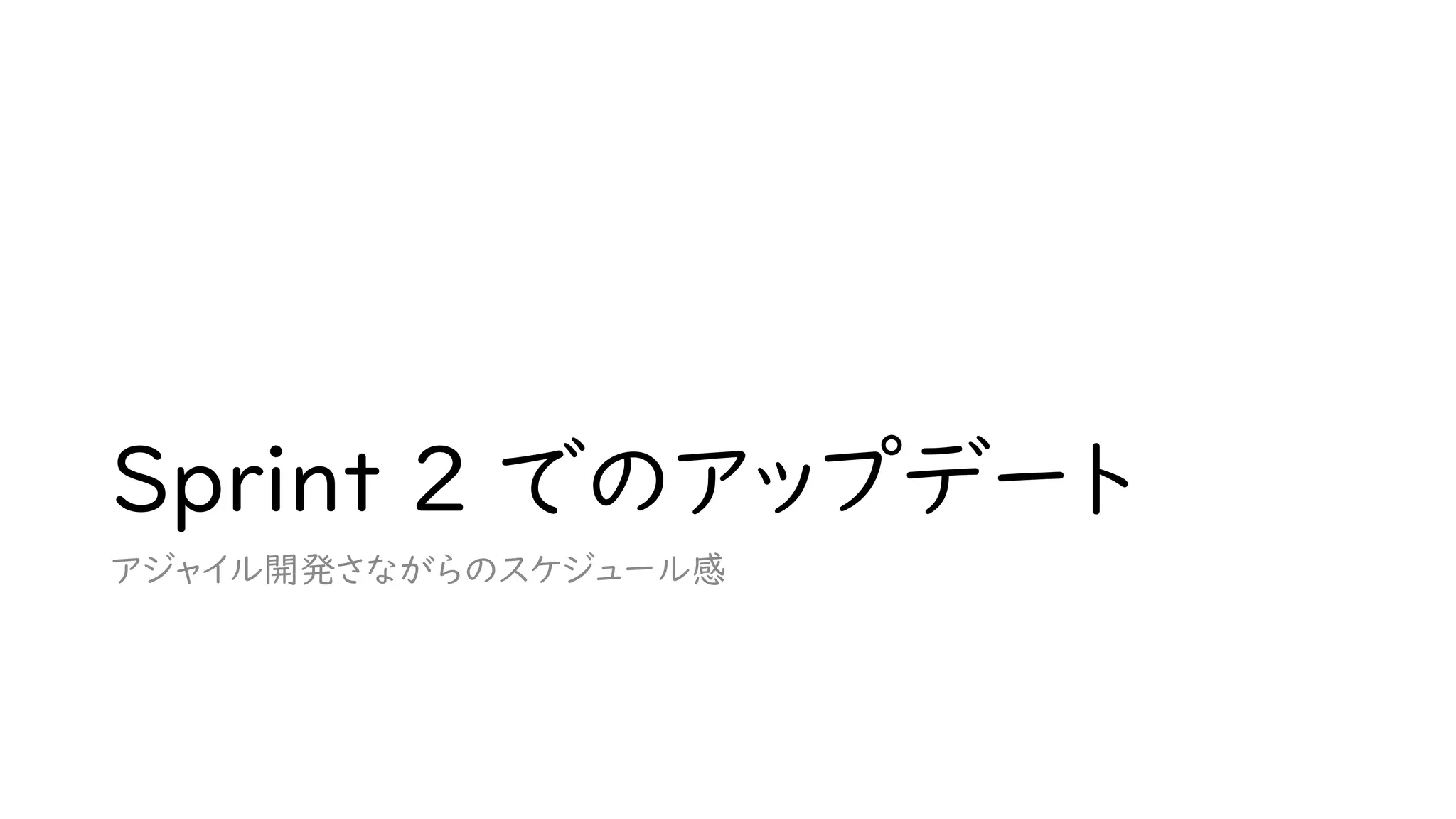 Sprint 2 でのアップデート
アジャイル開発さながらのスケジュール感
 