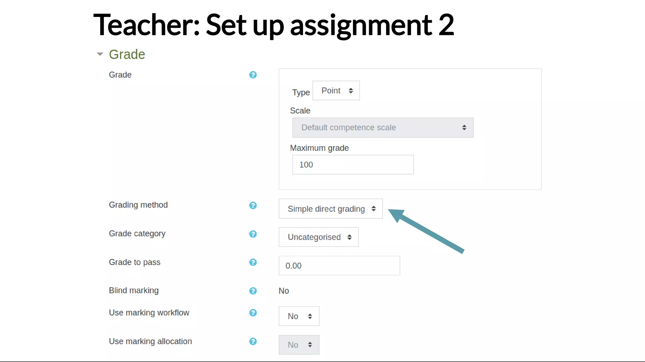 Teacher: Set up assignment 2
