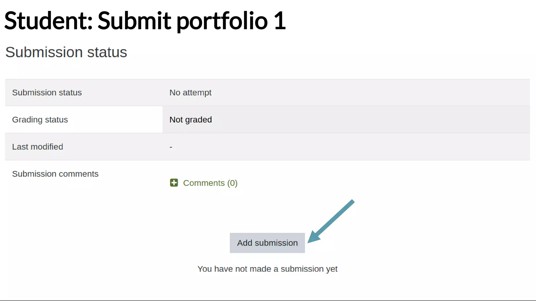 Student: Submit portfolio 1