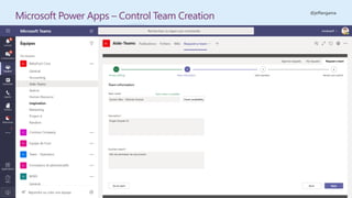 @jeffangama
Microsoft Power Apps – Control Team Creation
 