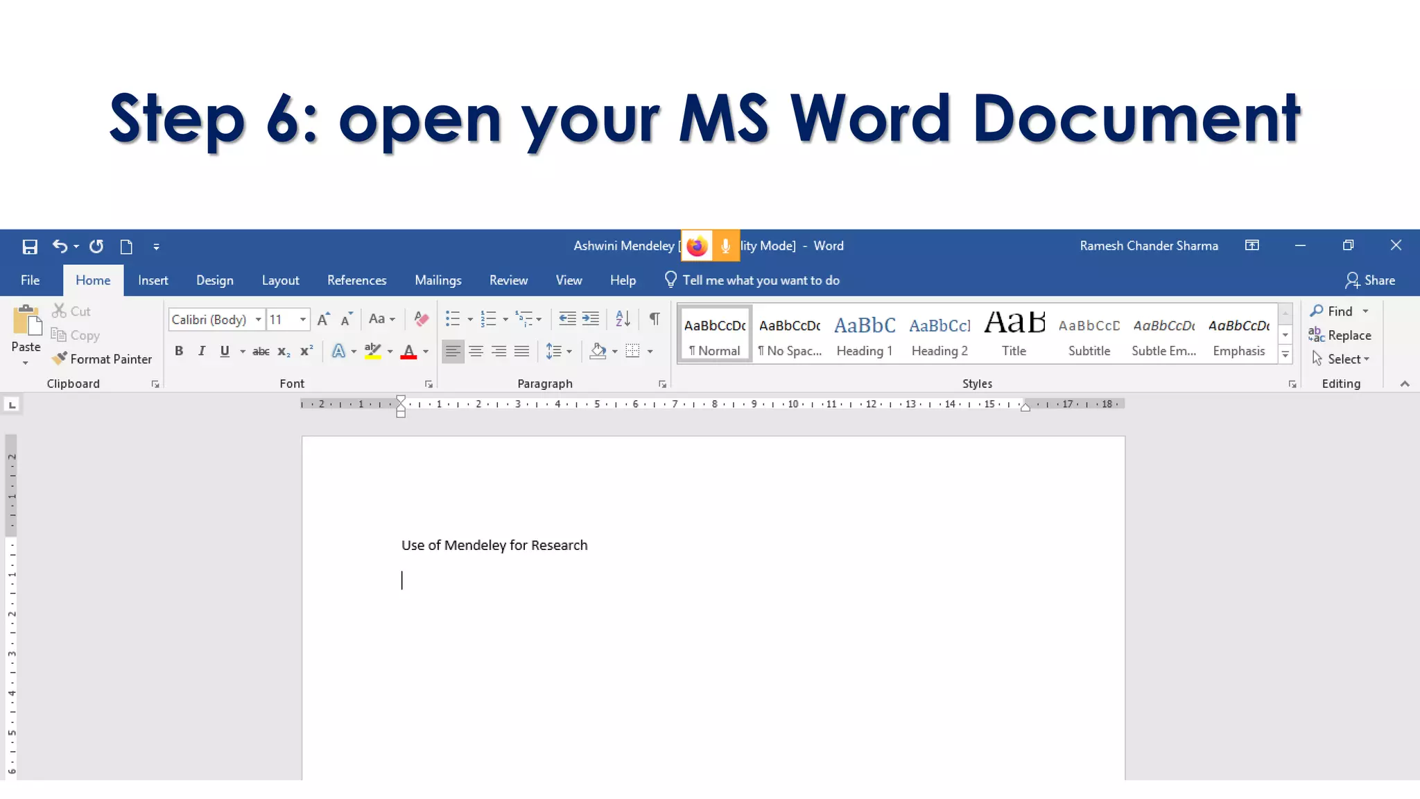 Step 6: open your MS Word Document