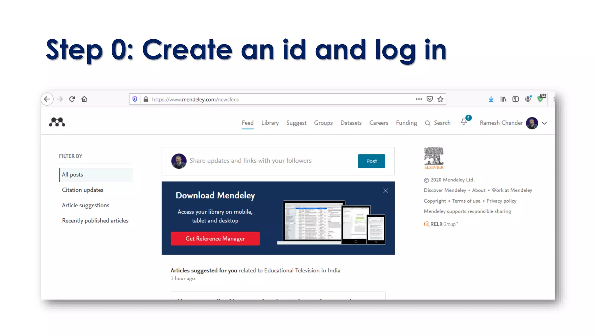 Step 0: Create an id and log in