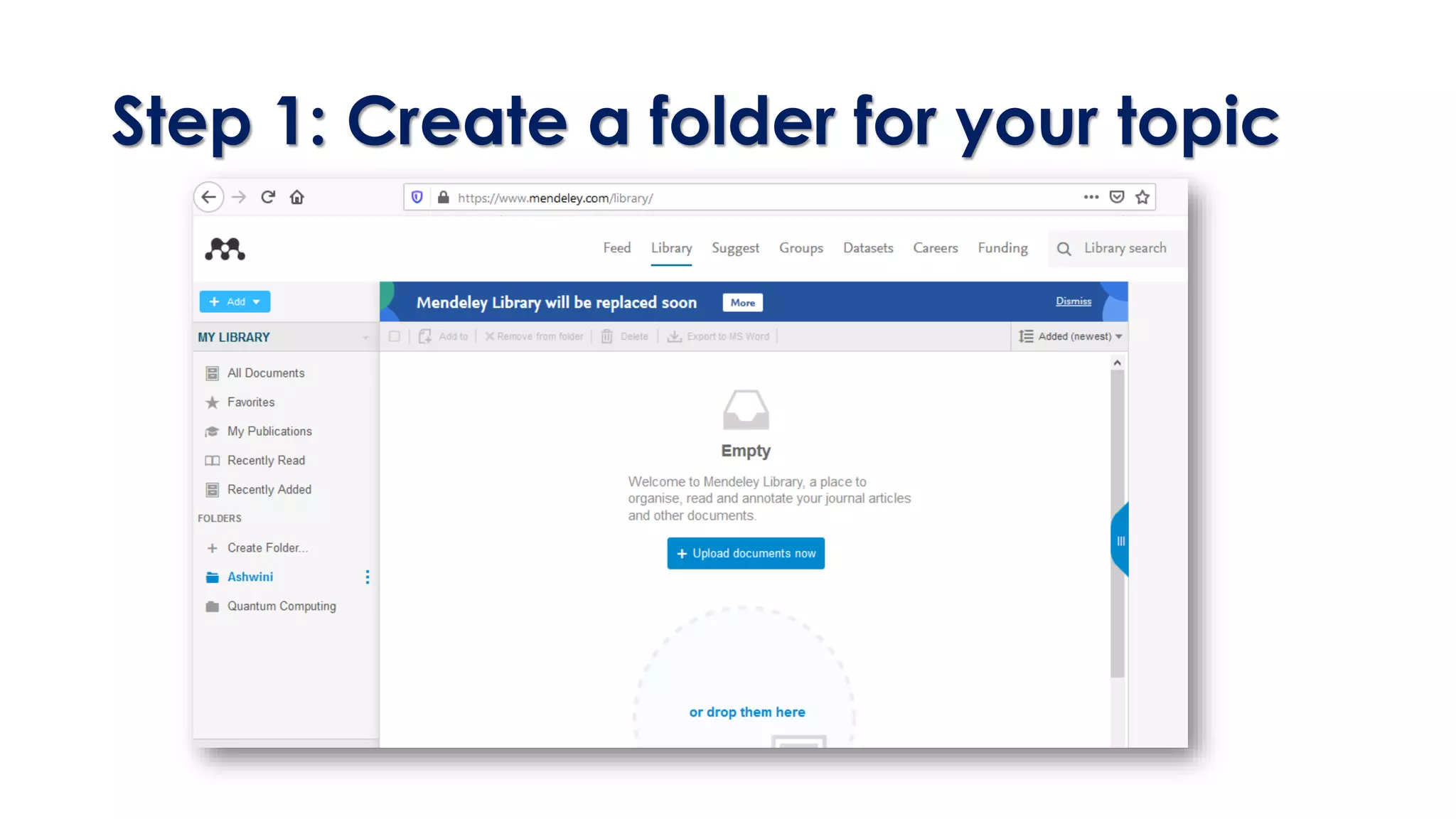 Step 1: Create a folder for your topic