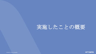 © 2020 NTT DATA Corporation
実施したことの概要
 