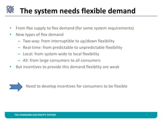 • From flex supply to flex demand (for some system requirements)
• New types of flex demand
– Two-way: from interruptible ...