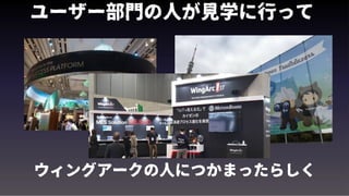 ユーザー部門の人が見学に行って
ウィングアークの人につかまったらしく
 