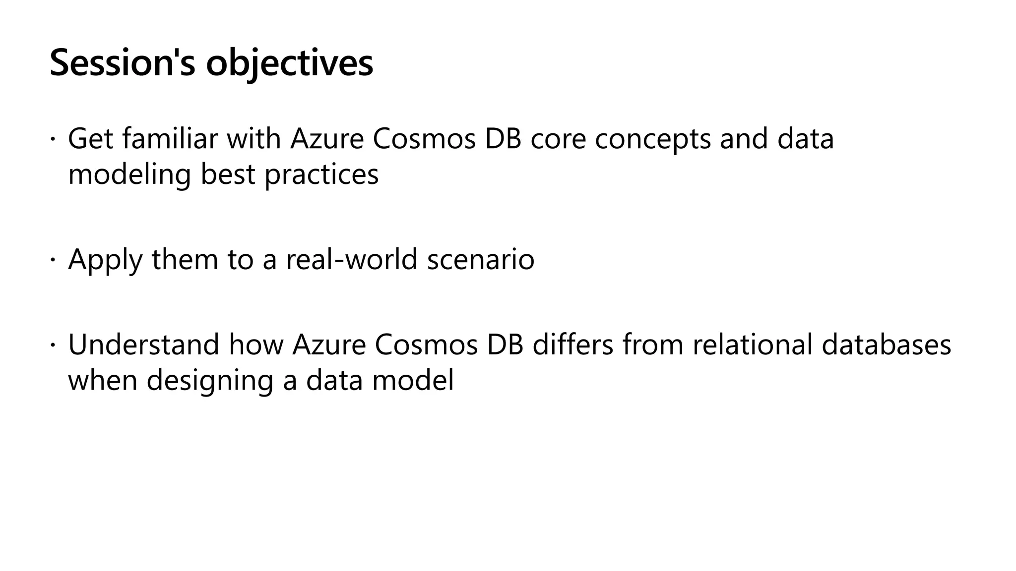 Session's objectives
 