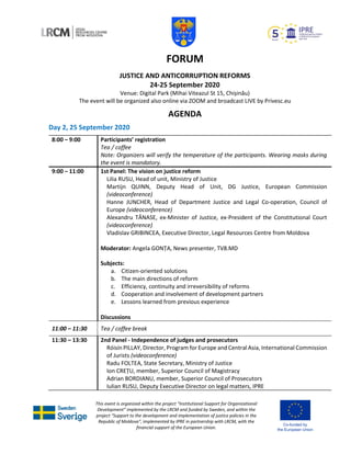 This event is organized within the project “Institutional Support for Organizational
Development” implemented by the LRCM ...